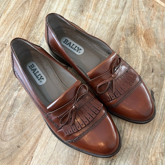Bally Other - Vintage mens Bally Cognac Brown Leather cordovan Loafers size 7.5
